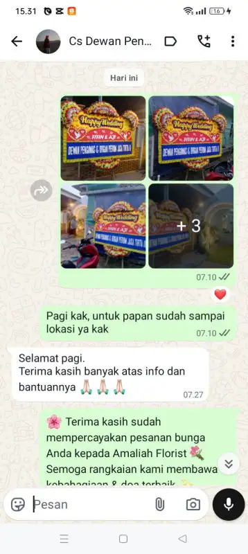 Testimonial papan bunga JAWA BARAT